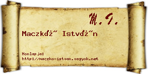 Maczkó István névjegykártya